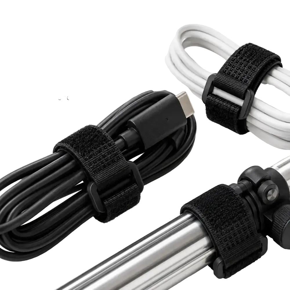Velcros Straps Reusable Organizer Black Hook and Loop Fastener Nylon Cable Ties Adjustable Wire Wrapping Cable Cord