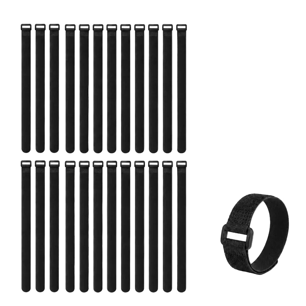 Velcros Straps Reusable Organizer Black Hook and Loop Fastener Nylon Cable Ties Adjustable Wire Wrapping Cable Cord