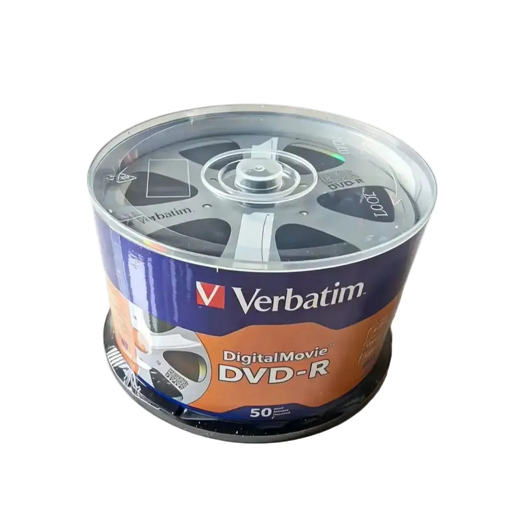 Verbatim DigitalMovie DVD-R Discs 4.7GB DATA-120MIN 16X Speed Blank Discs DVD-R 50pack