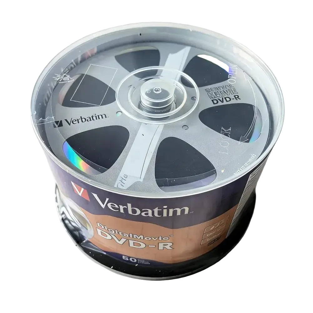 Verbatim DigitalMovie DVD-R Discs 4.7GB DATA-120MIN 16X Speed Blank Discs DVD-R 50pack