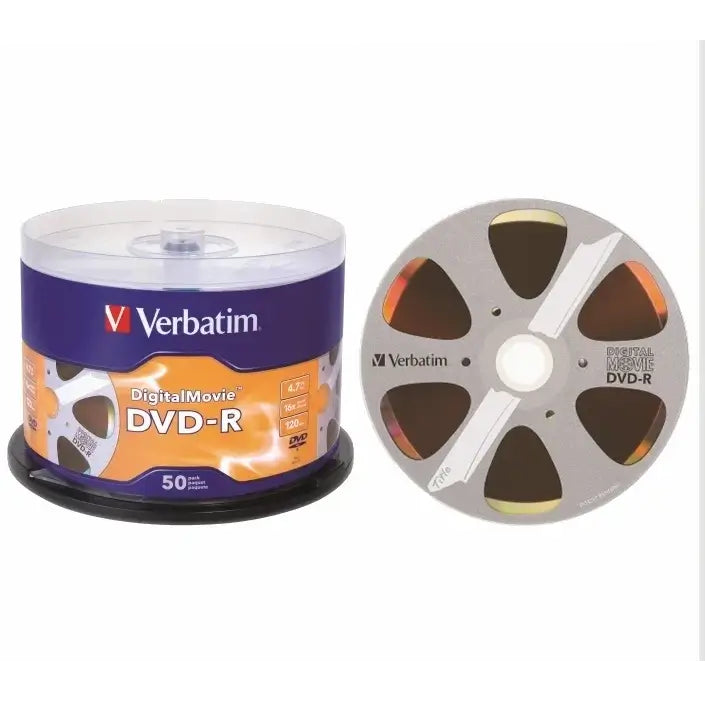 Verbatim DigitalMovie DVD-R Discs 4.7GB DATA-120MIN 16X Speed Blank Discs DVD-R 50pack