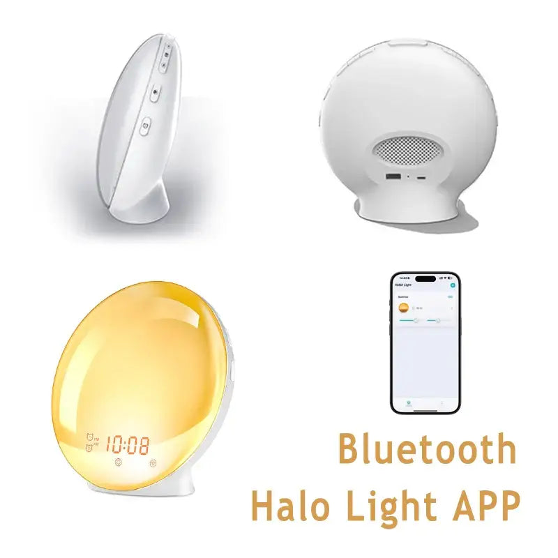 Wake-Up Light Alarm Clock – Sunrise/Sunset Simulation - Bluetooth APP - HBC