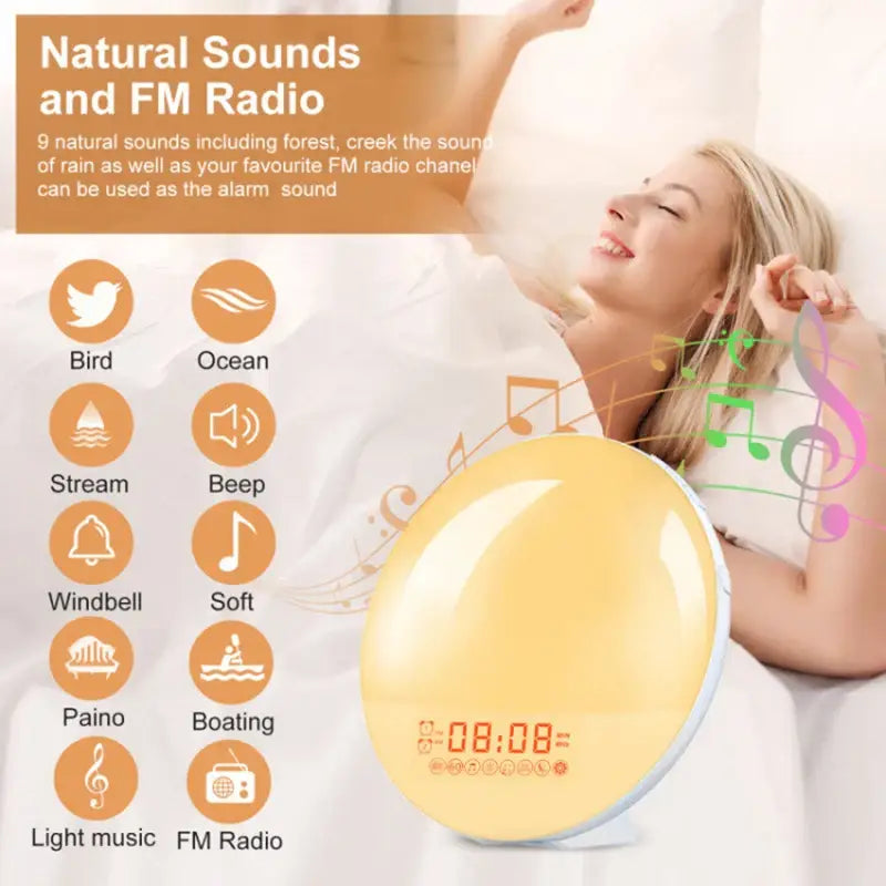 Wake-Up Light Alarm Clock – Sunrise/Sunset Simulation - HBC