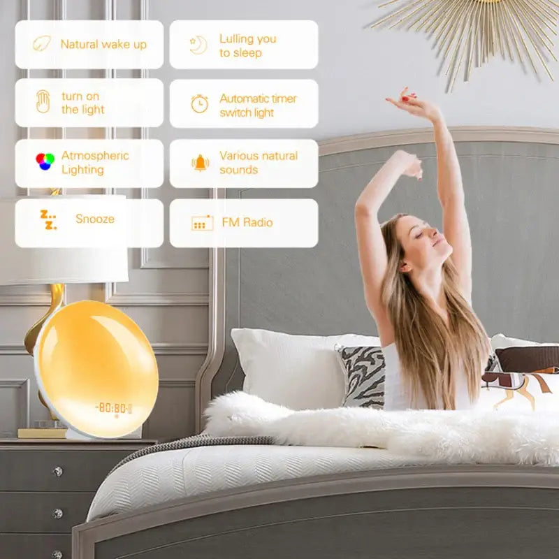 Wake-Up Light Alarm Clock – Sunrise/Sunset Simulation - HBC