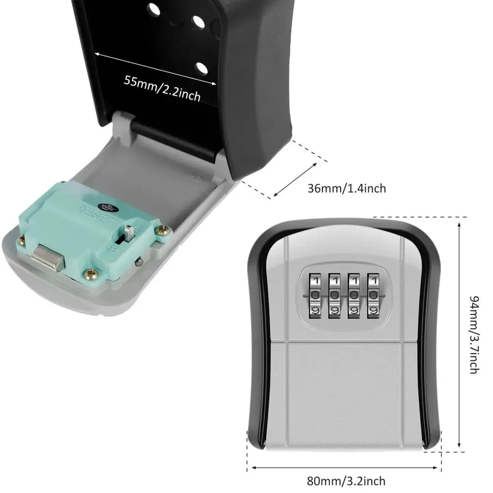 Wall-Mount Key Lock Box with Code (4 types available) - Gray B / Key Lock Box - SS