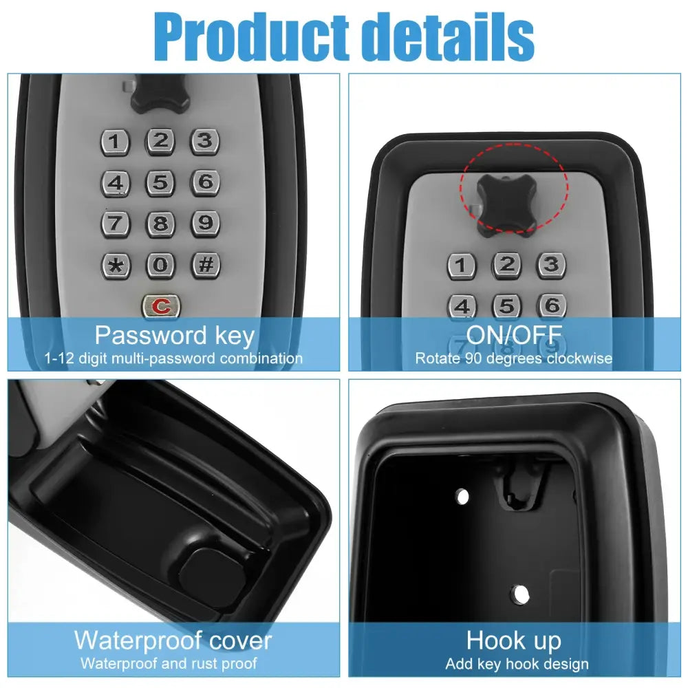 Wall-Mount Key Lock Box with Code (4 types available) - SS