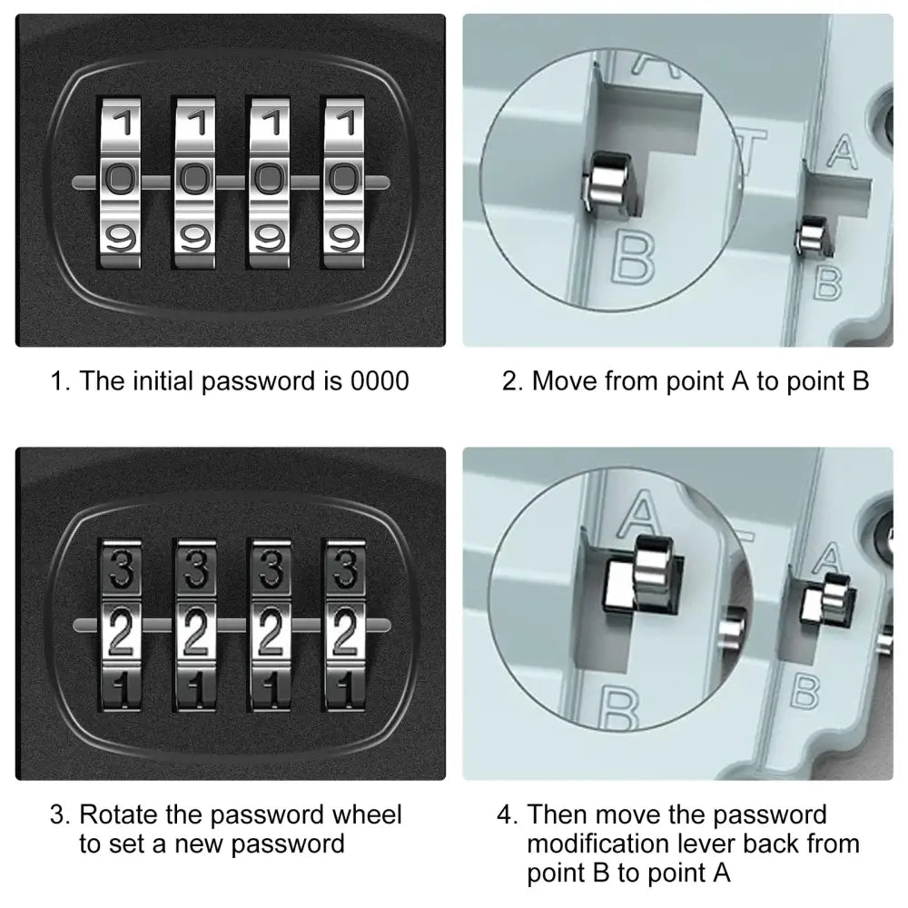 Wall-Mount Key Lock Box with Code (4 types available) - SS
