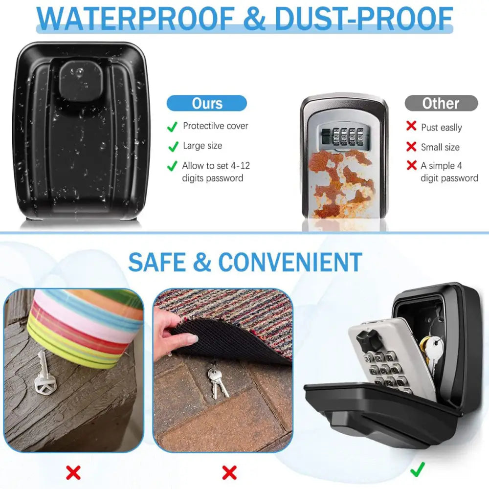 Wall-Mount Key Lock Box with Code (4 types available) - SS