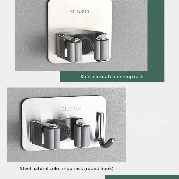 Wall-Mount Mop & Broom Holder - SS