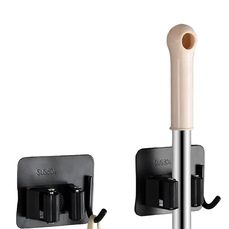Wall-Mount Mop & Broom Holder - SS