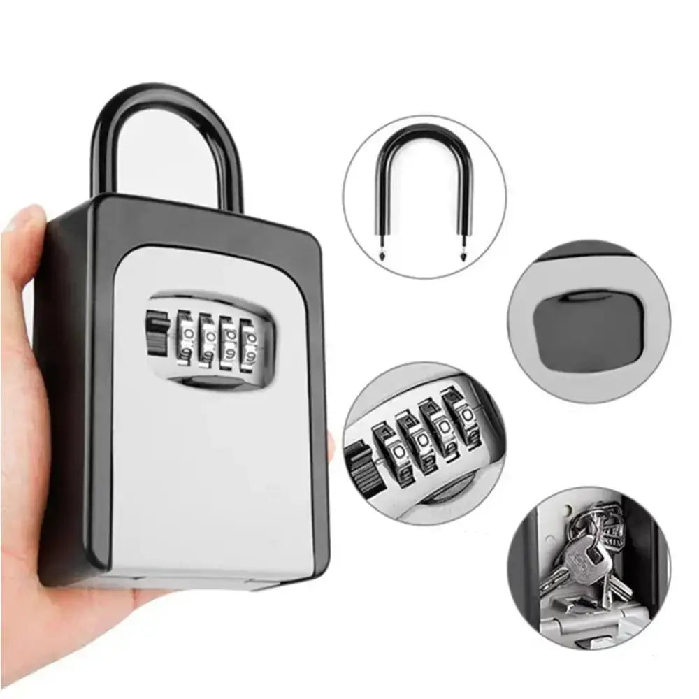 Wall-Mounted Key Keeper – 4-Digit Lock Box (available in Gray & Black) - SS