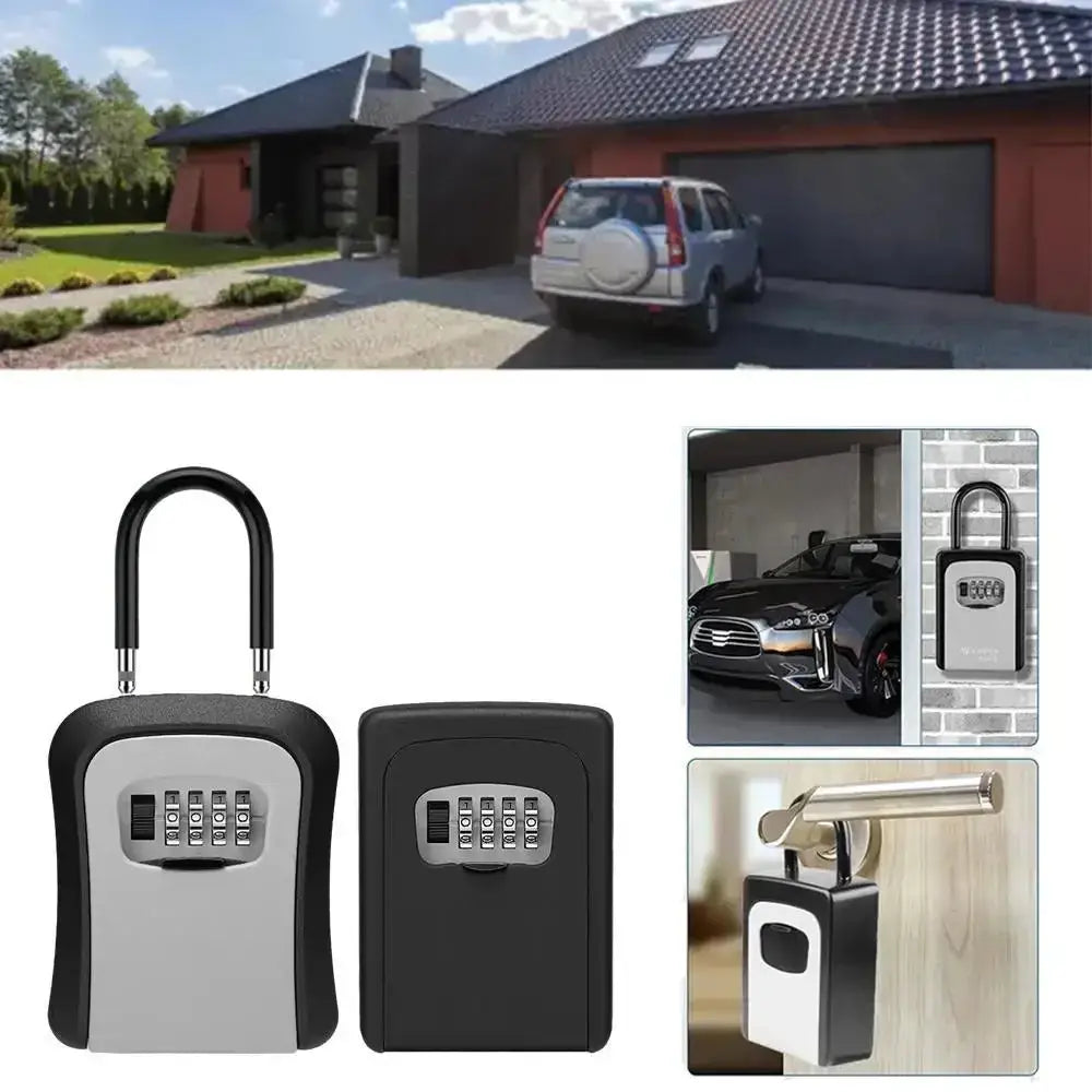 Wall-Mounted Key Keeper – 4-Digit Lock Box (available in Gray & Black) - SS