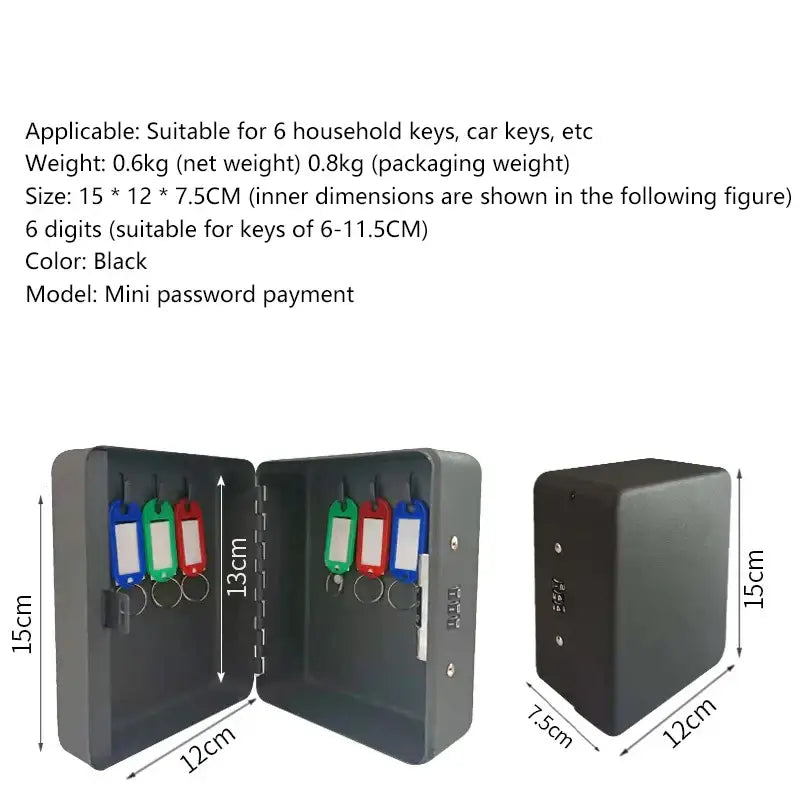 Wall-Mounted Password Key Box (different sizes available) - 6 Pass / Key Box - SS