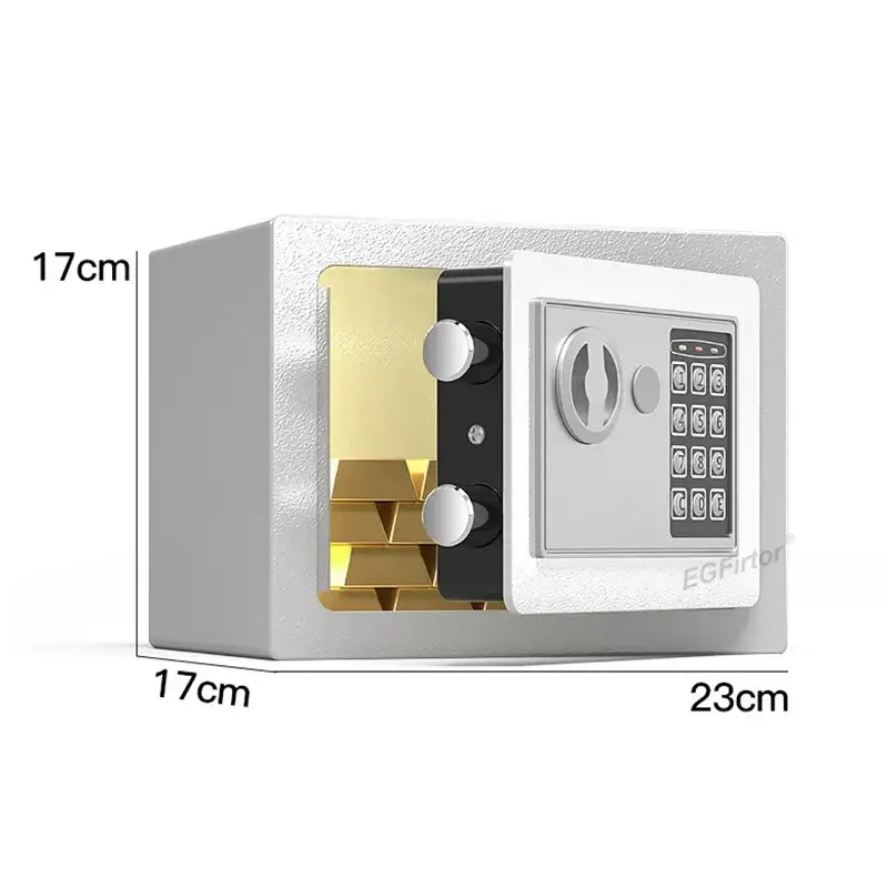 Wall-Mounted Password Safe with Alarm - White / Safety Box - SS