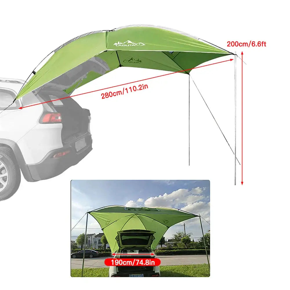 Waterproof Car Rear Shelter - Grey - SS