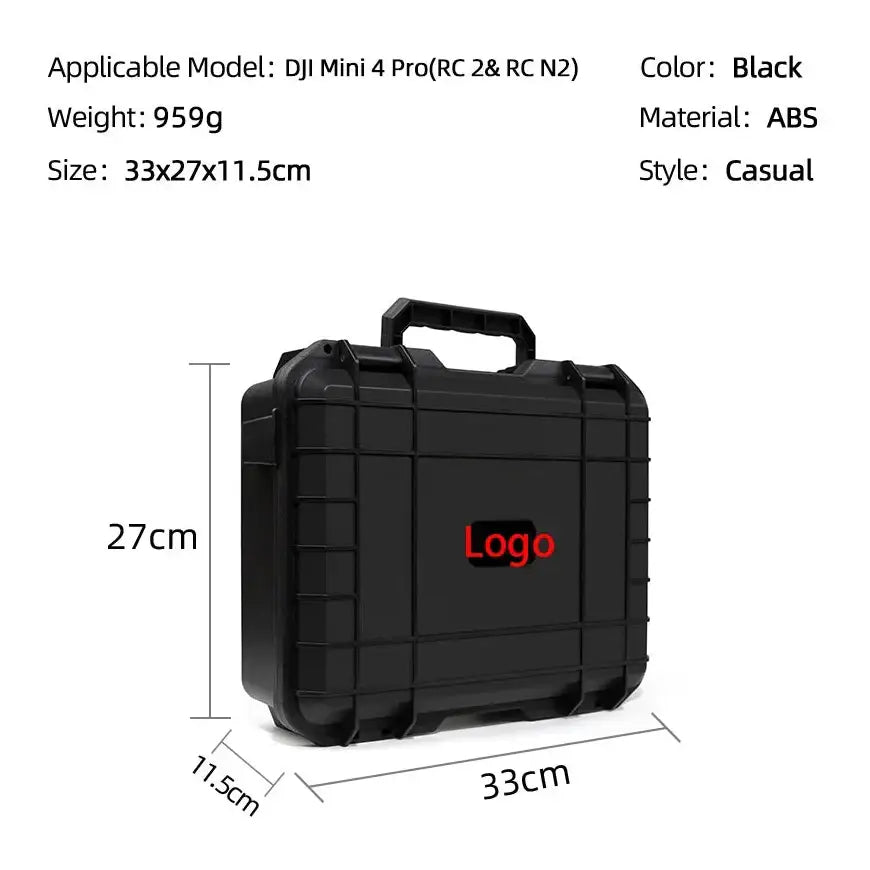 Waterproof Carry Case for DJI Mini 3 / 4 Pro (Black & White) - HBC