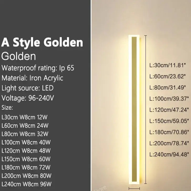 Waterproof LED Wall Washer Lamp (IP65) (different types available) - Golden / Neutral light(4000K) / 30cm - SS