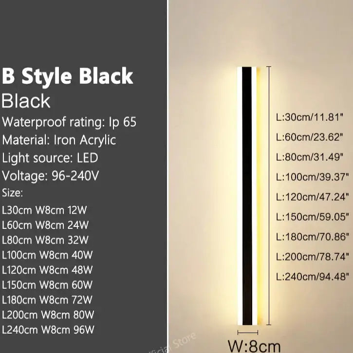 Waterproof LED Wall Washer Lamp (IP65) (different types available) - B - Black / Neutral light(4000K) / 30cm - SS