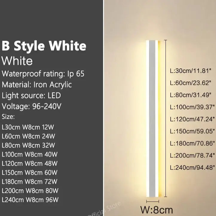 Waterproof LED Wall Washer Lamp (IP65) (different types available) - B - White / Neutral light(4000K) / 30cm - SS