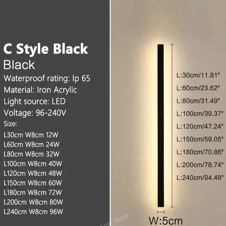 Waterproof LED Wall Washer Lamp (IP65) (different types available) - C - Black / Neutral light(4000K) / 30cm - SS