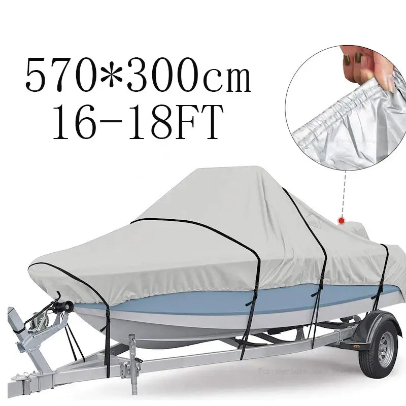 Waterproof Oxford Fabric Boat Cover (11–22FT) - B 16-18Ft 570X300cm / Boat Cover - SS