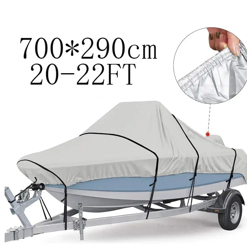 Waterproof Oxford Fabric Boat Cover (11–22FT) - B 20-22Ft 700X290cm / Boat Cover - SS