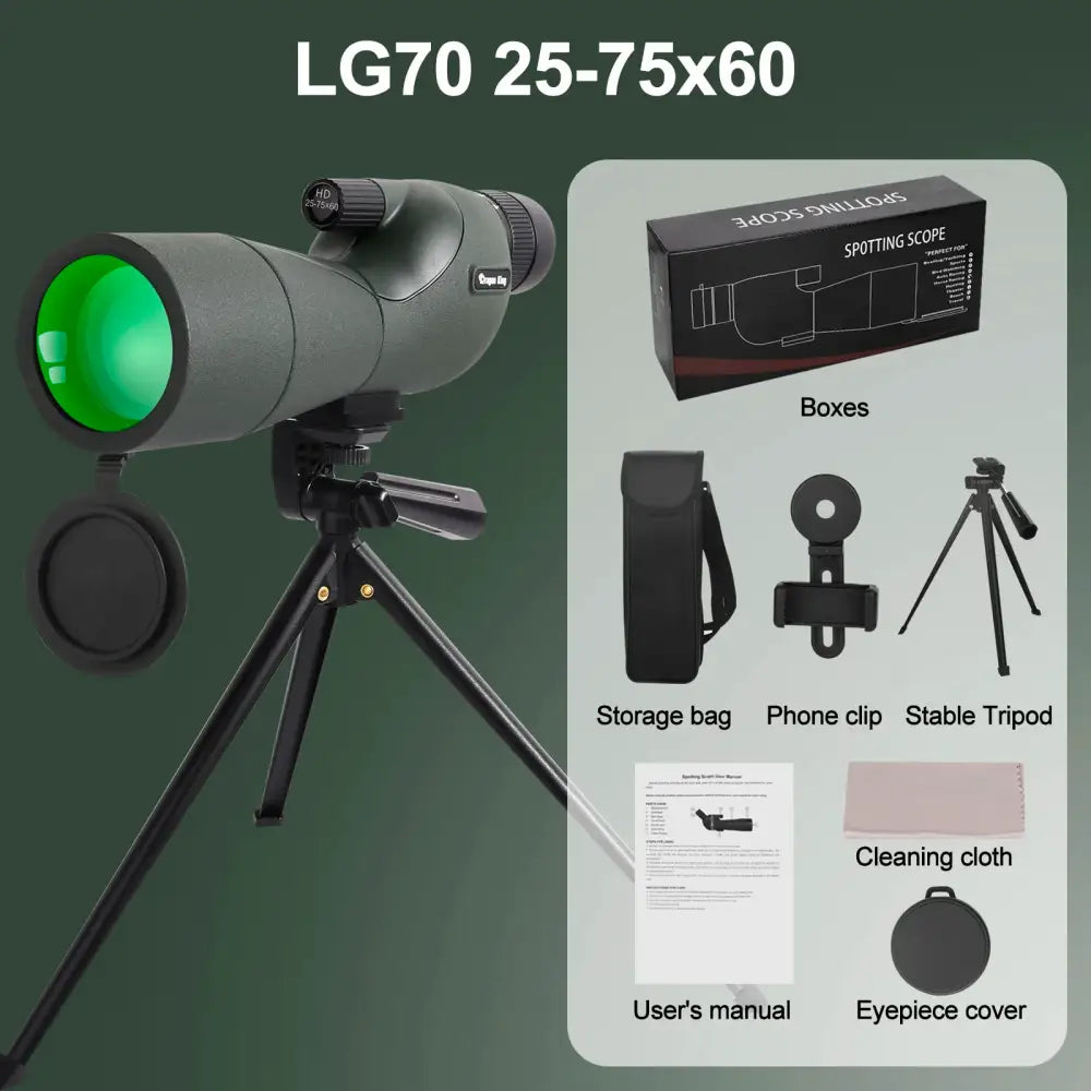 Waterproof Spotting Scope with Tripod - Green Set - SS