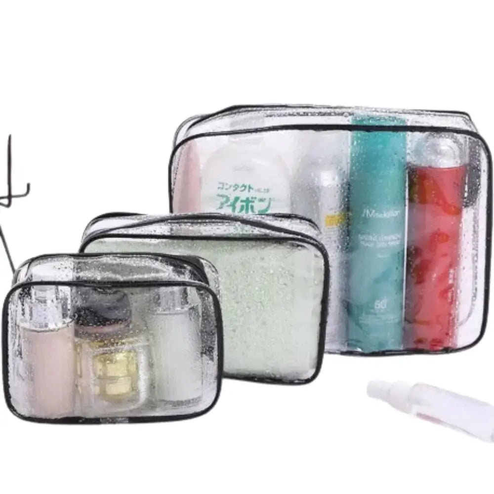 Waterproof Transparent Cosmetic Bag with Zip (3 sizes available) - 9eight5