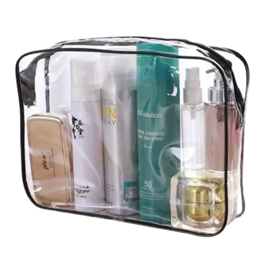 Waterproof Transparent Cosmetic Bag with Zip (3 sizes available) - 9eight5