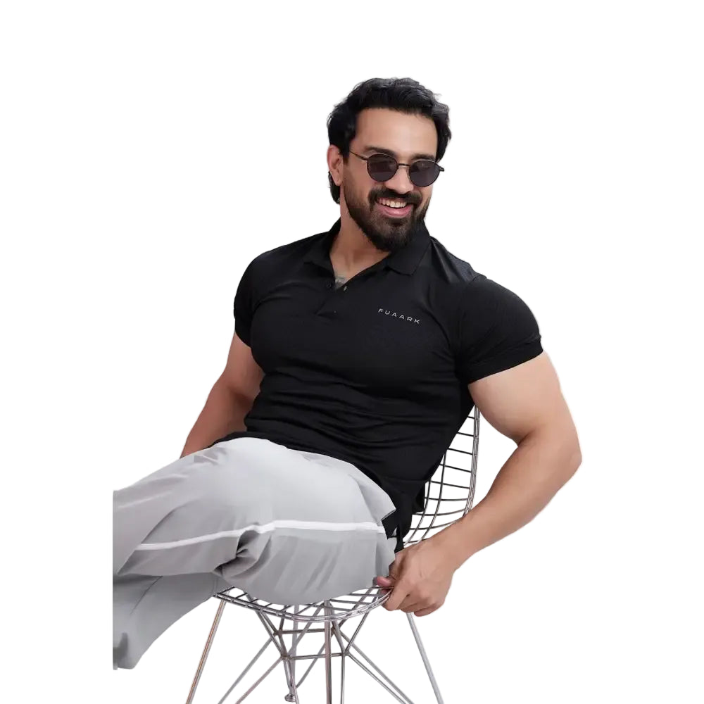 Wave Polo T-shirt Black - Tshirts