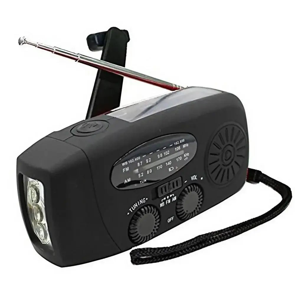 Weather Radio Emergency Multifunctional Radio FM AM WB Hand Crank Solar USB Charging 2000mAh Power Bank LED Flashlight