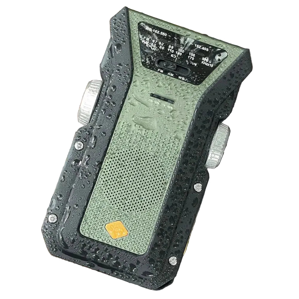 Weather Radio Emergency Multifunctional Radio FM AM WB Hand Crank Solar USB Charging 2000mAh Power Bank LED Flashlight