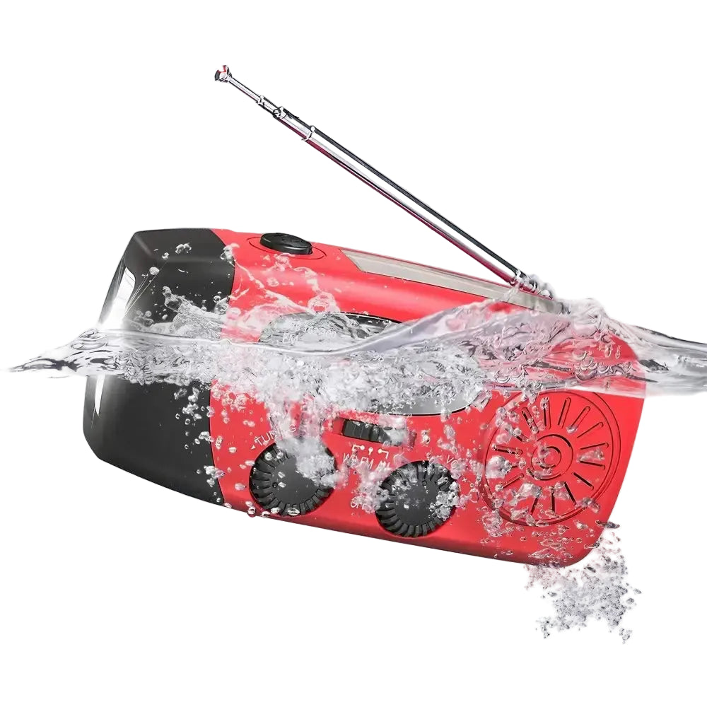 Weather Radio Emergency Multifunctional Radio FM AM WB Hand Crank Solar USB Charging 2000mAh Power Bank LED Flashlight