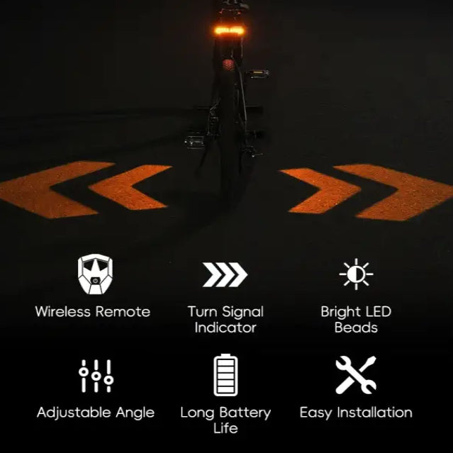 WEST BIKING Wireless Turn Signal Bike Tail Light Projection 6 Modes Rechargeable Waterproof Rear Light For Road MTB
