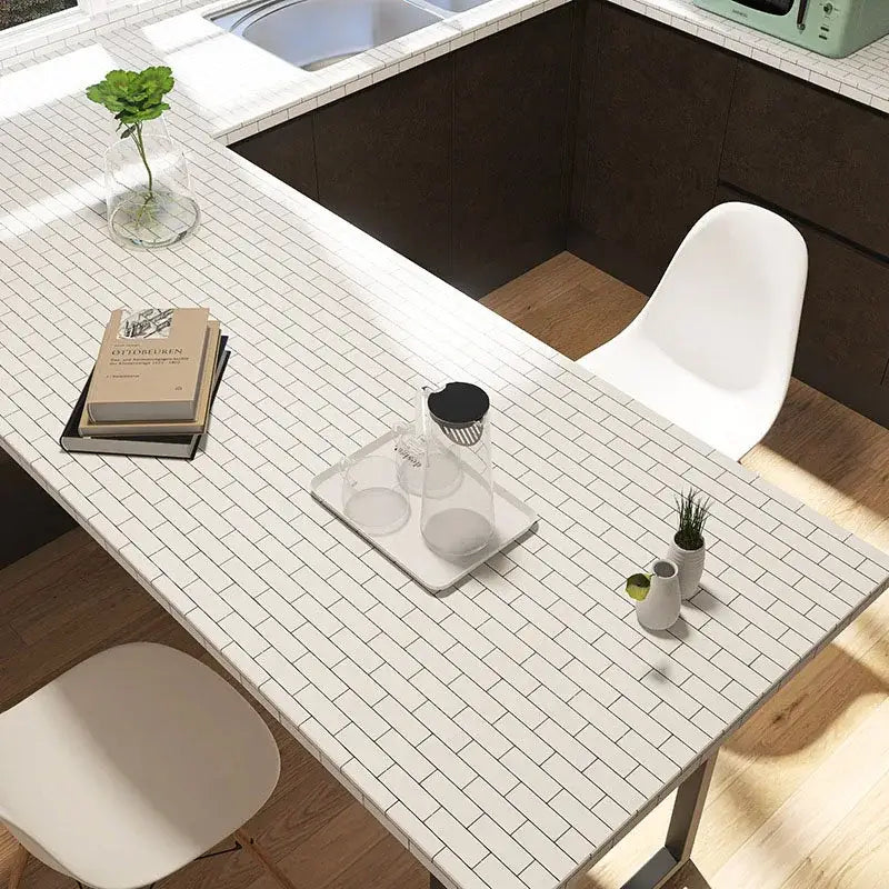 White Brick Waterproof Kitchen Cabinet Wallpaper – 40cm (5 different volumes available) - SS