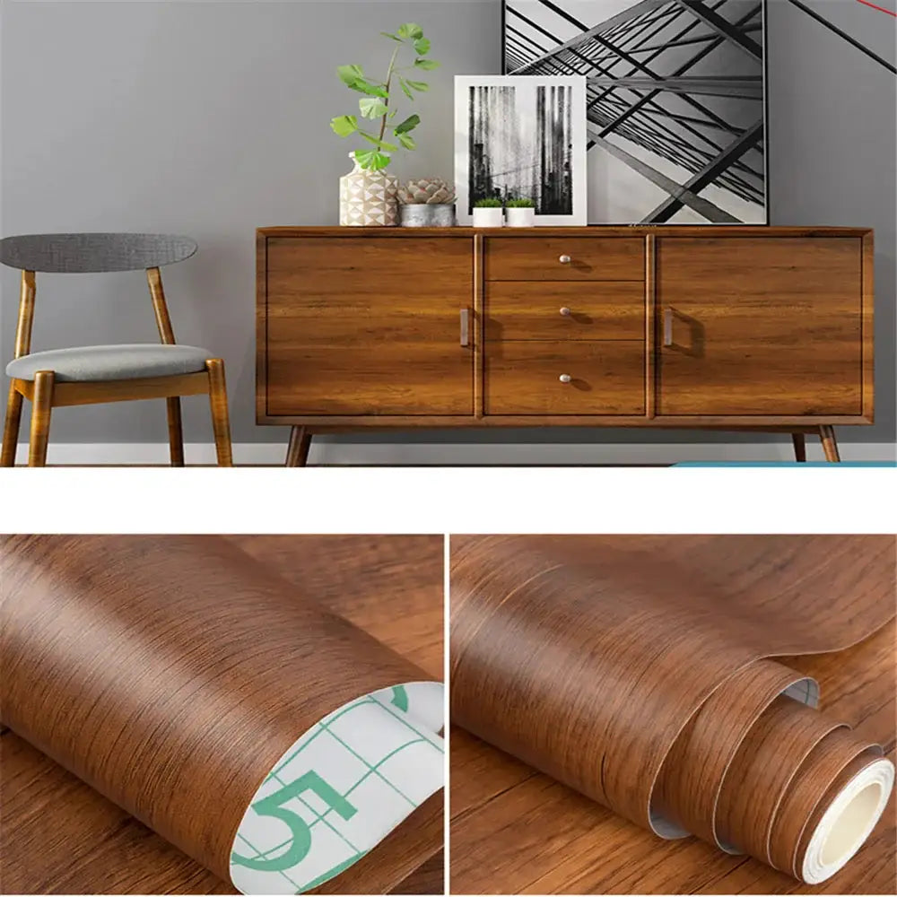 Wide Wood Grain PVC Wallpaper (40cm & 55cm) (available in 5 designs) - Design 3 / 40cmx1m - SS