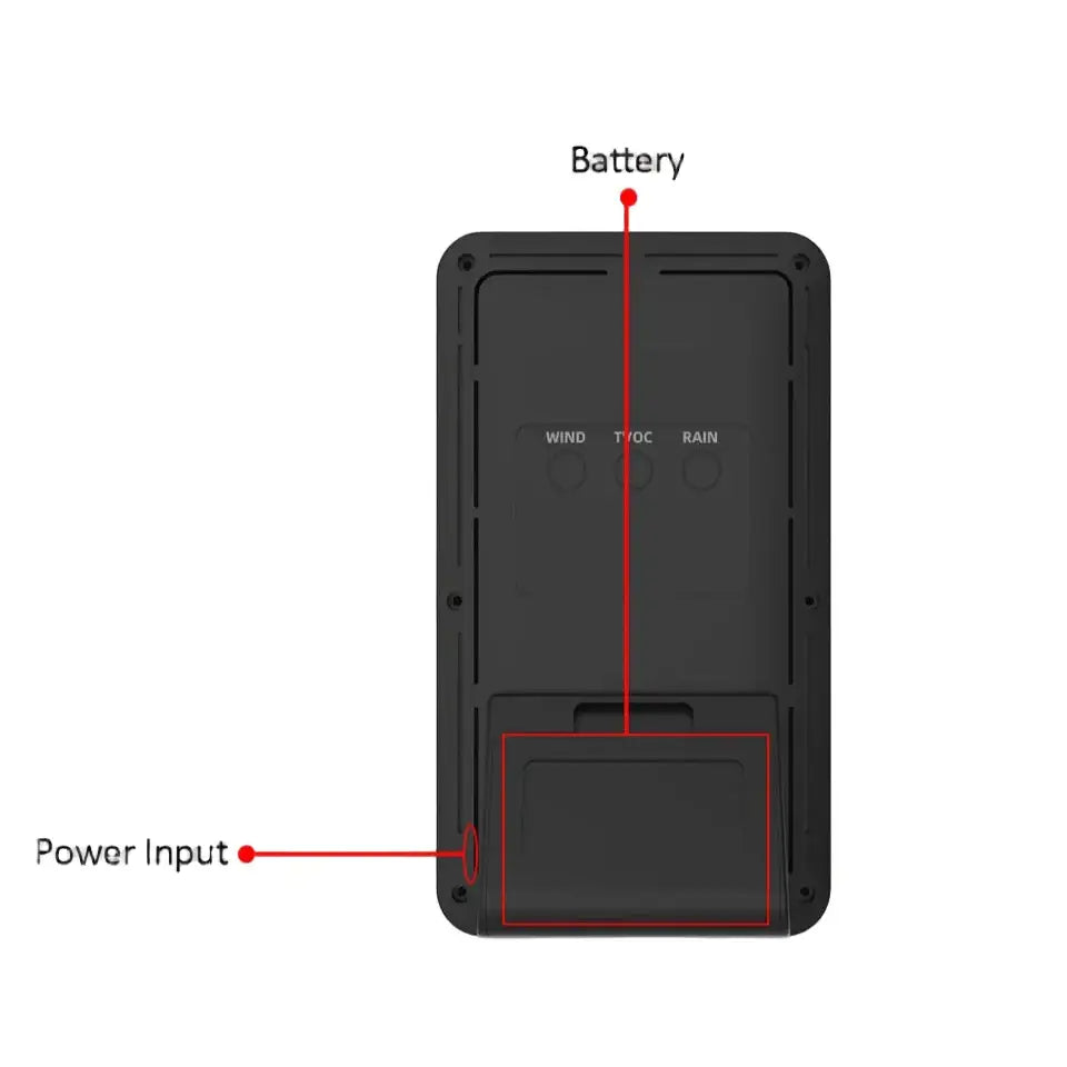 WiFi Smart Weather Station with Temperature & Humidity Sensor - Black - HBC