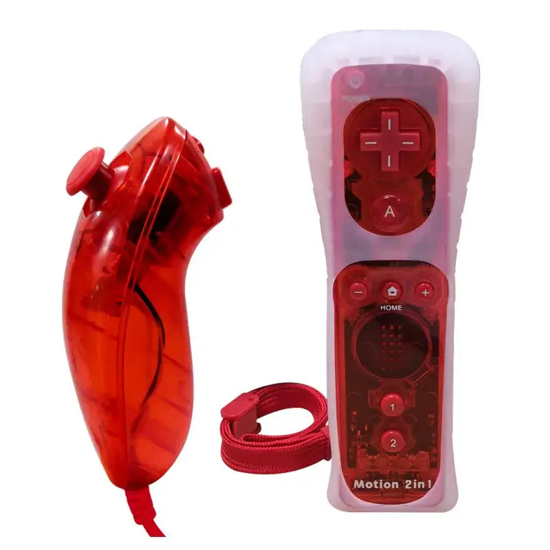 Wii Remote & Controller – With Motion Plus (8 colours available) - Transparent Red / Controller - 9eight5