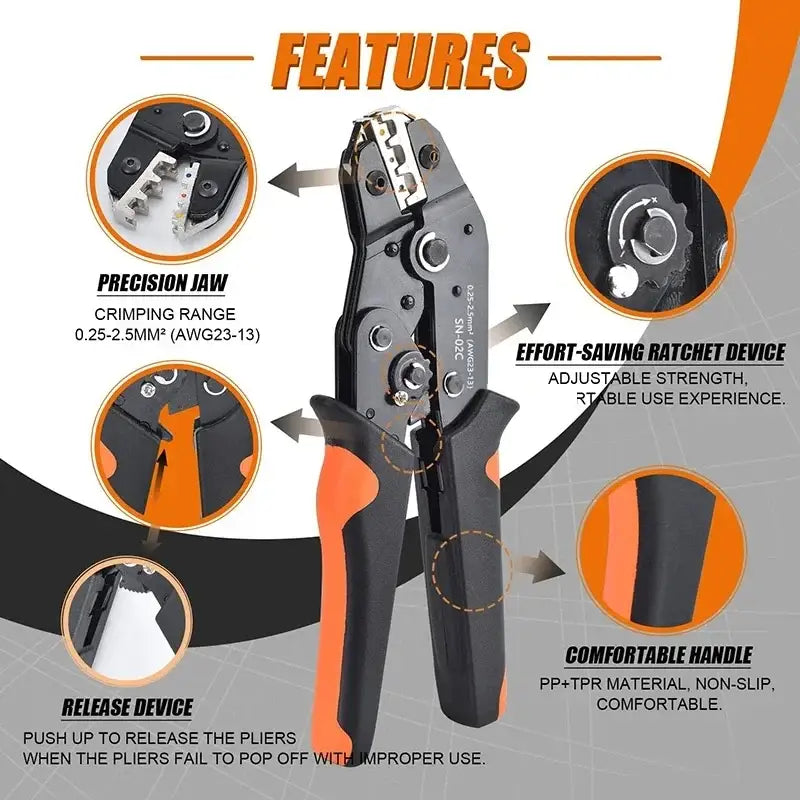 Wire Crimping Tool & Connector Assortment Kit - HBC