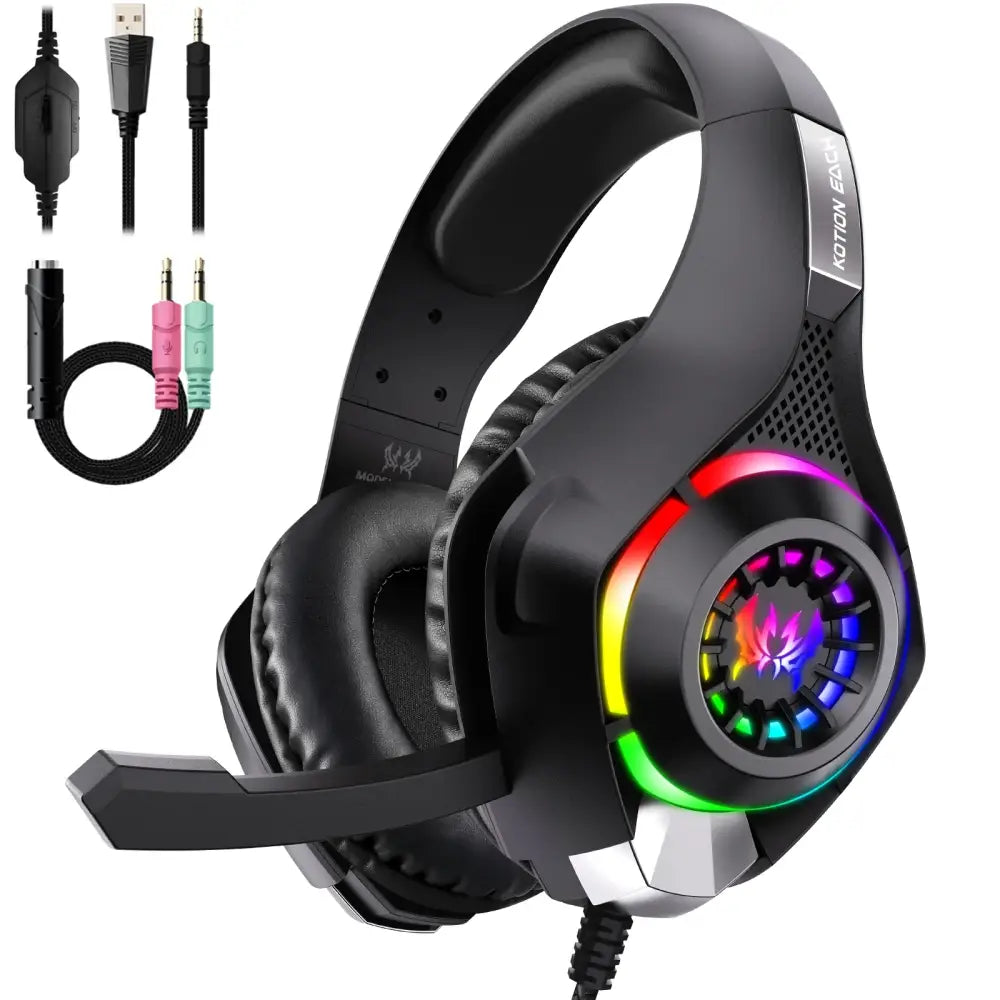 Wired 3.5mm Gaming Headset with Mic – PC/PS4/PS5/Xbox - Black / Gaming Headset - 9eight5
