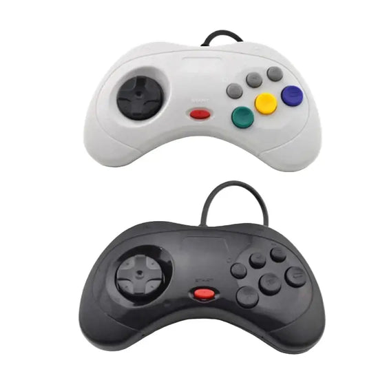 Wired Sega Saturn Controller – Classic USB Gamepad (available in Black & White) - 9eight5