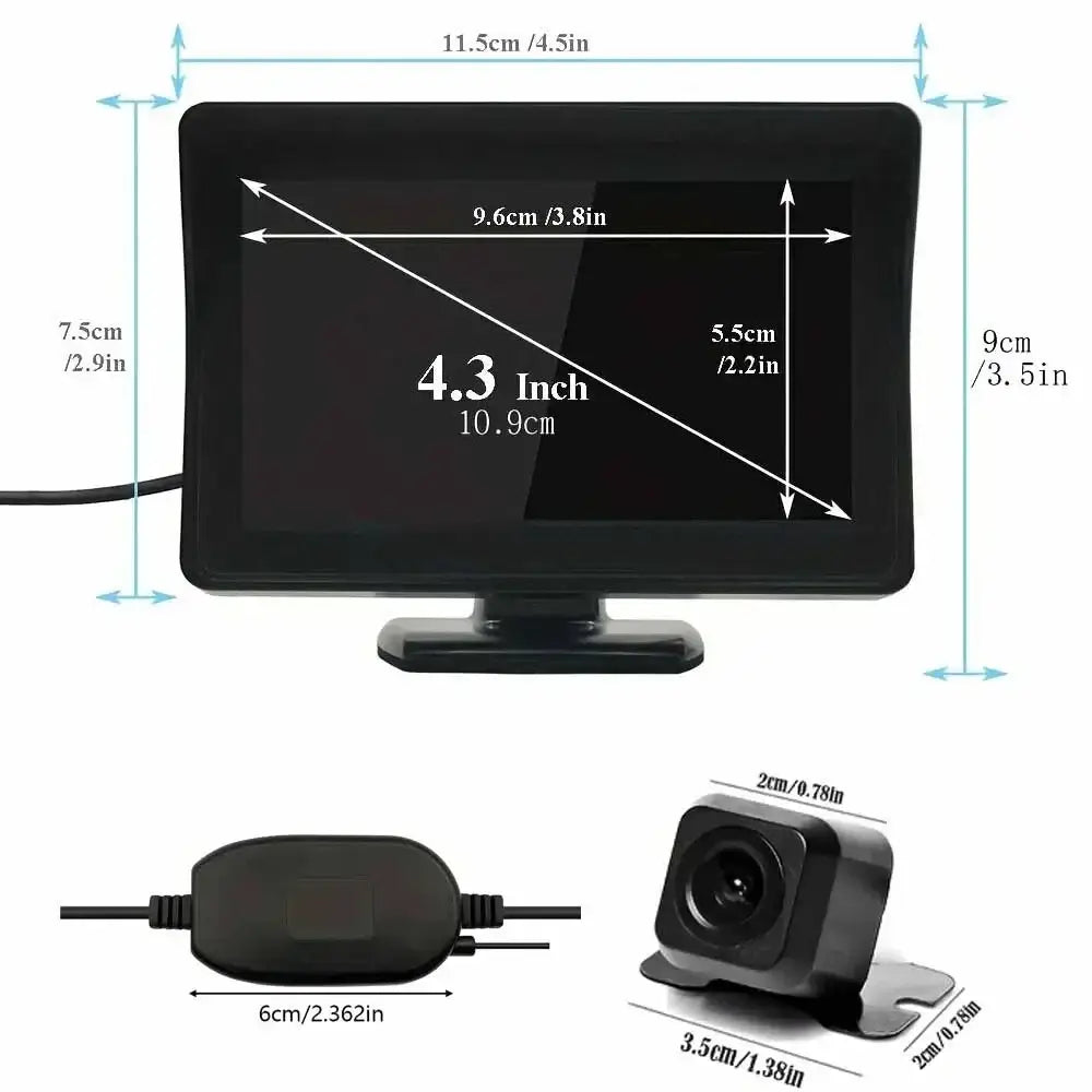 Wireless 4.3’’ Rear View Monitor & Parking Kit - HBC