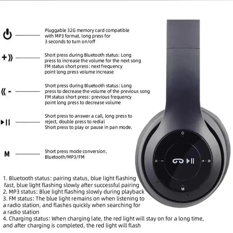 Wireless Bluetooth Headphones – Mic Noise Cancelling (available in 5 colours) - 9eight5