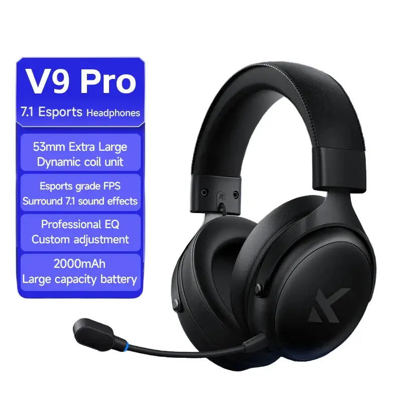 Wireless Bluetooth Headset – Tri-Mode Low-Lag (4 colours available) - Black / Bluetooth Headset - 9eight5