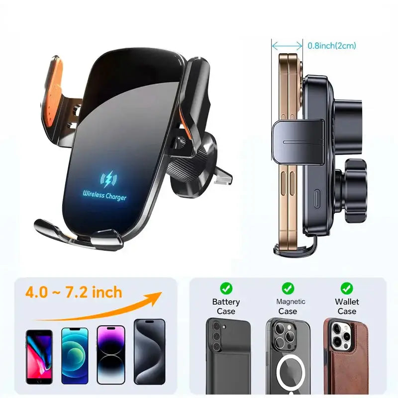 Wireless Car Charger – 15W - Black - 9eight5