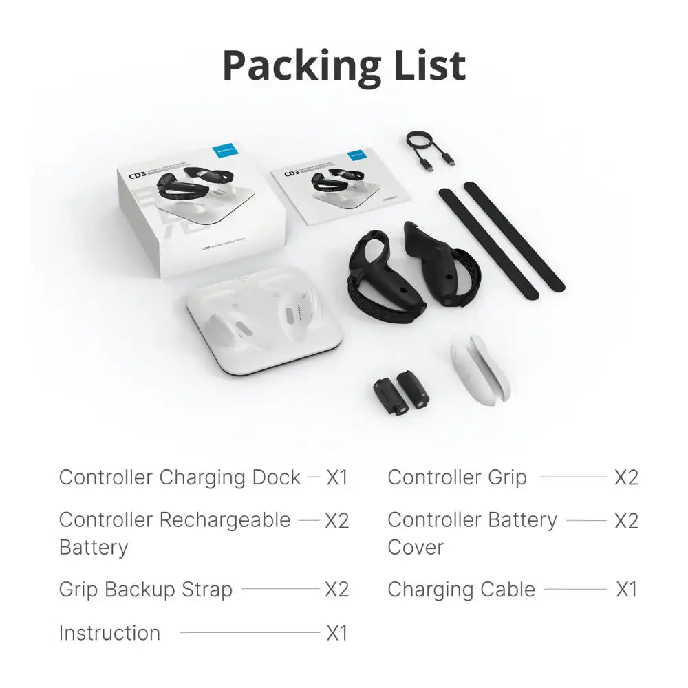 Wireless Charging Dock + G3 Controller Grips for Meta Quest 3/3S - Controller - 9eight5