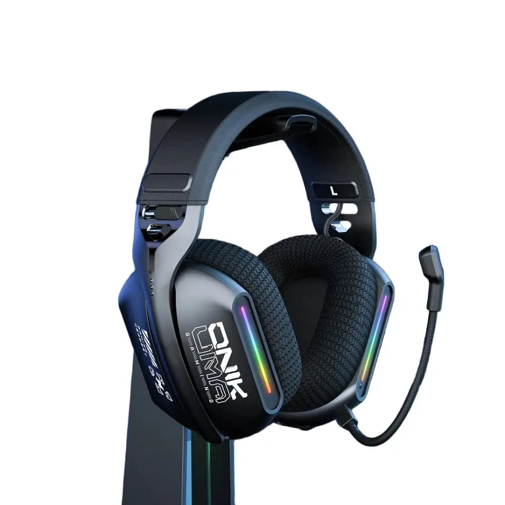 Wireless Gaming Headset – RGB - Black And Sticker / Gaming Headset - 9eight5