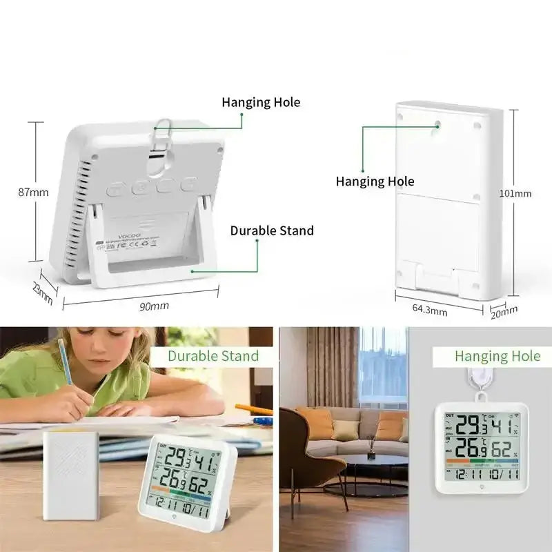 Wireless Indoor-Outdoor Weather Station with Remote Sensor (available in Black & White) - HBC