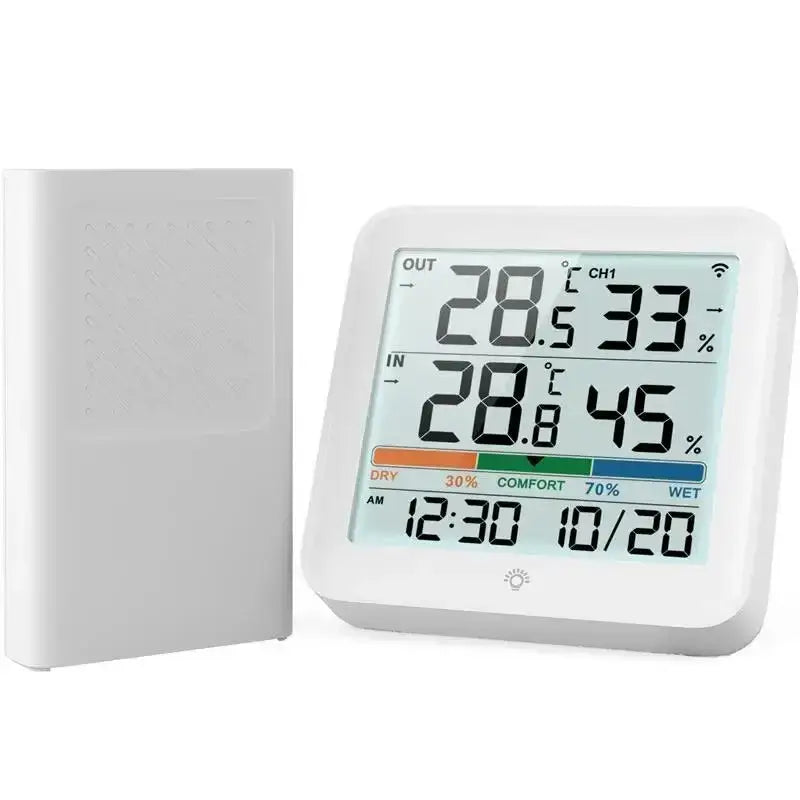 Wireless Indoor-Outdoor Weather Station with Remote Sensor (available in Black & White) - White - HBC