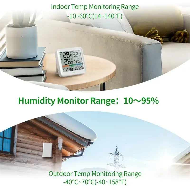 Wireless Indoor-Outdoor Weather Station with Remote Sensor (available in Black & White) - HBC